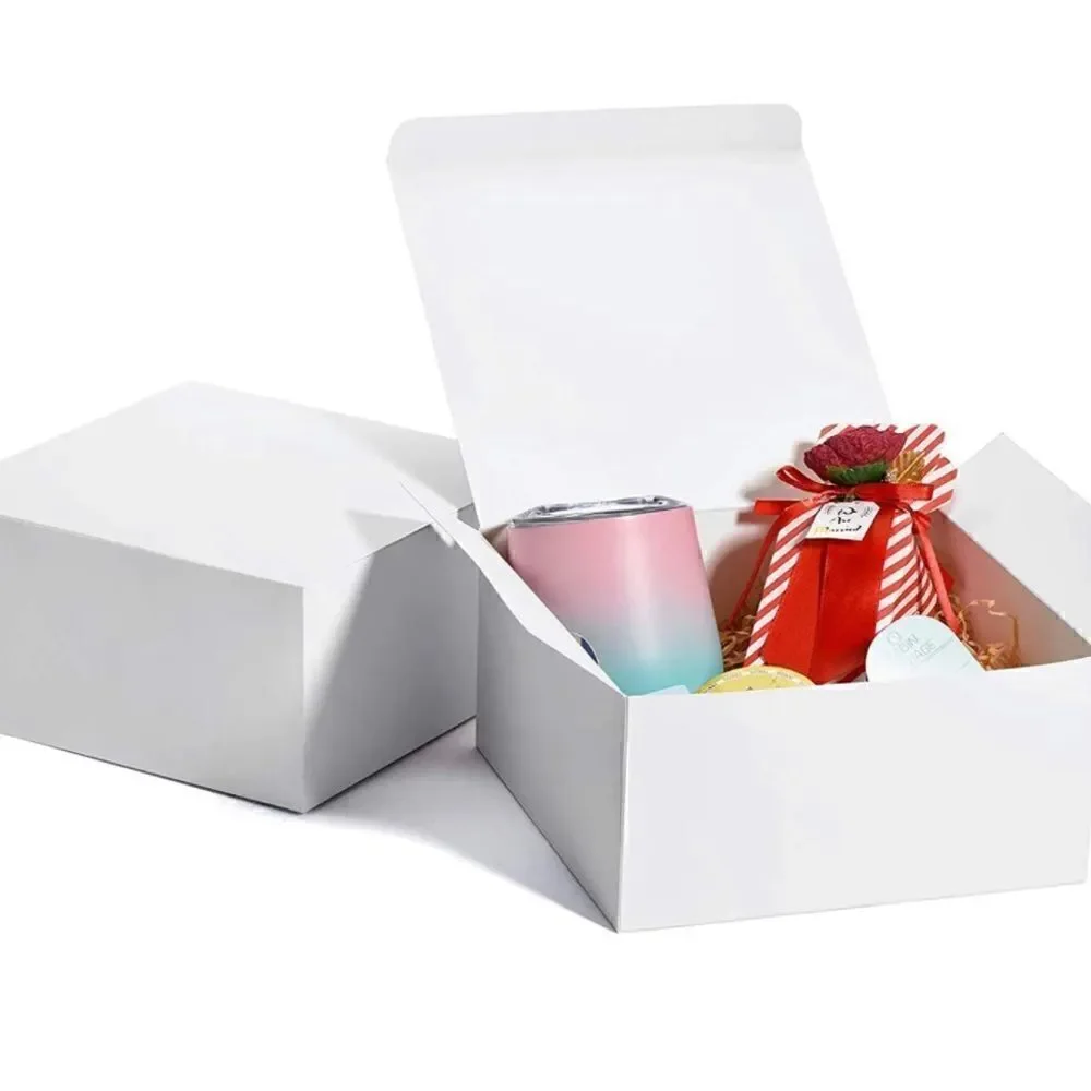 24 White Thank You Gift Boxes 8x8x4” factory sealed.